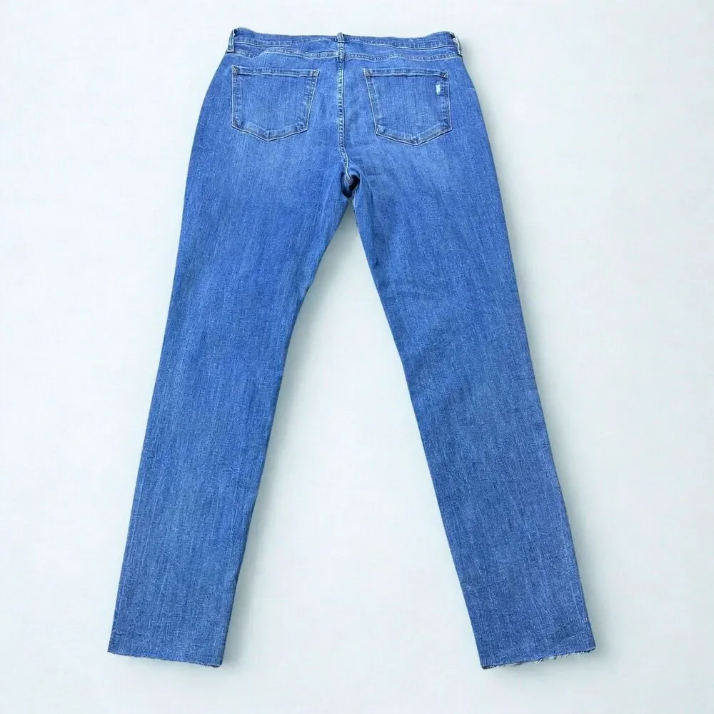 a.n.a. Jeans Womens 16 Tall High Rise Skinny Distressed Raw Hem Button Fly NWT
